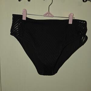 Freya Textured Black Bikini Bottoms
